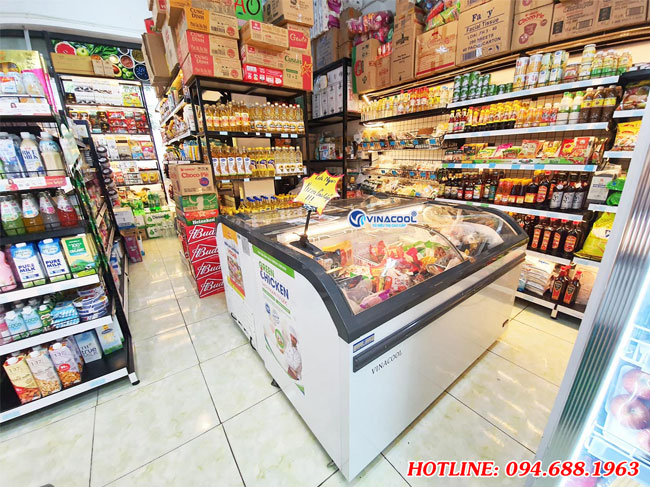 tủ siêu thị dáng nằm 1m5