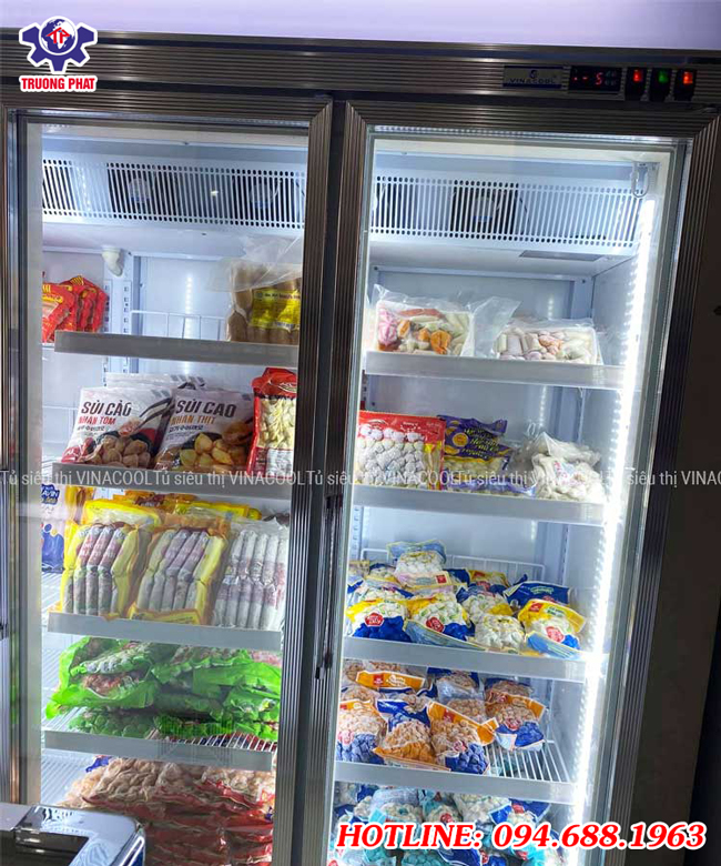 tủ đông đứng 2 cánh kính Vinacool