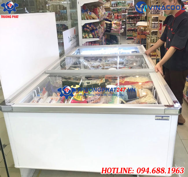 tủ đông nằm siêu thị Vinacool